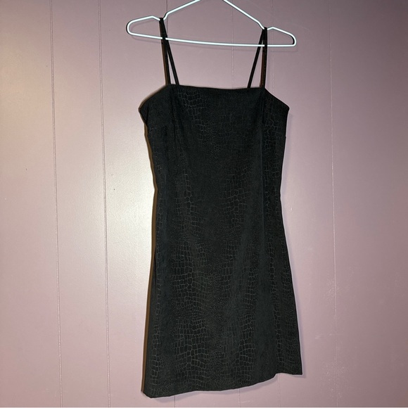 Vintage Y2K Byer Too! Black Snake Print Suede Mini Dress – Size 5 – Made in USA - Picture 1 of 6